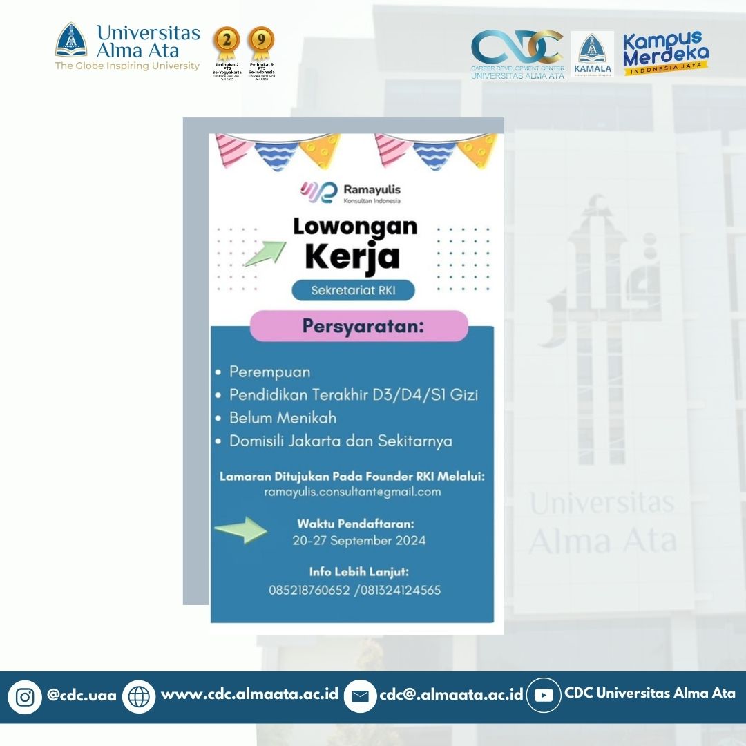 RAMAYULIS KONSULTAN INDONESIA || Membuka Loker Untuk Posisi Sekretariat RKI