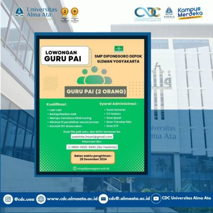 Lowongan Kerja Guru Pendidikan Agama Islam (PAI) di SMP Diponegoro